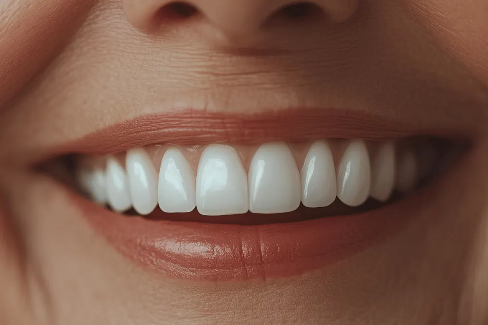 Close-up of an even, white smile